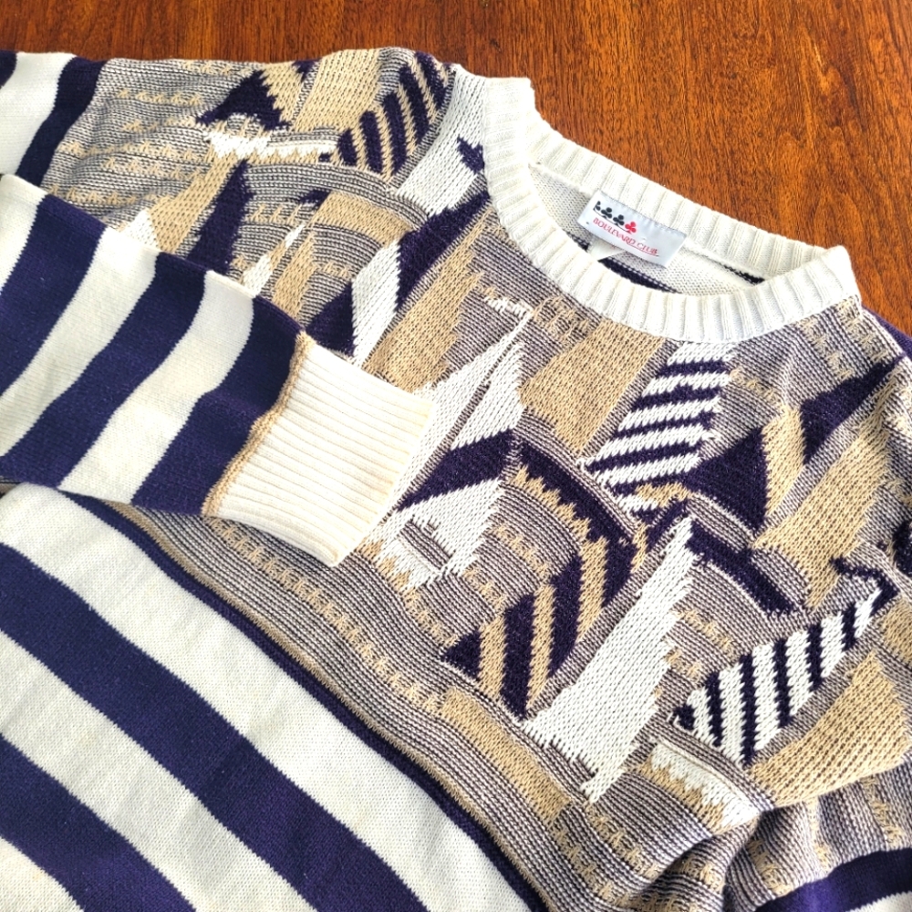 Boulevard Club Vintage Men's Knit Sweater Size 44 Large